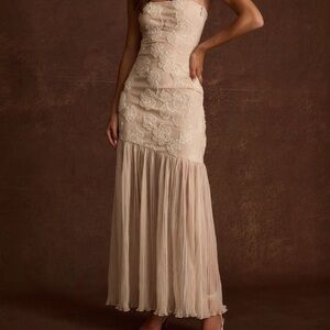 12th Tribe Daylight Blush Embroidered Maxi Dress